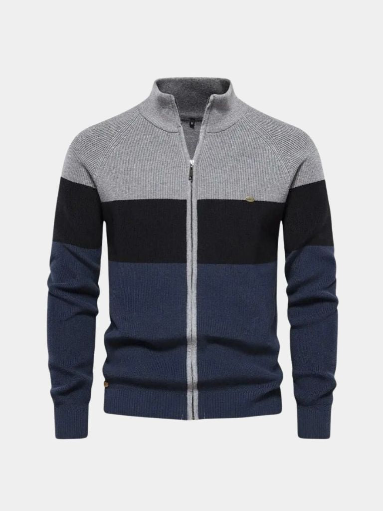 Sweter na zamek z dzianiny