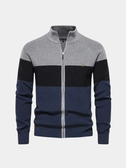 Sweter na zamek z dzianiny