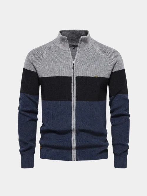 Sweter na zamek z dzianiny