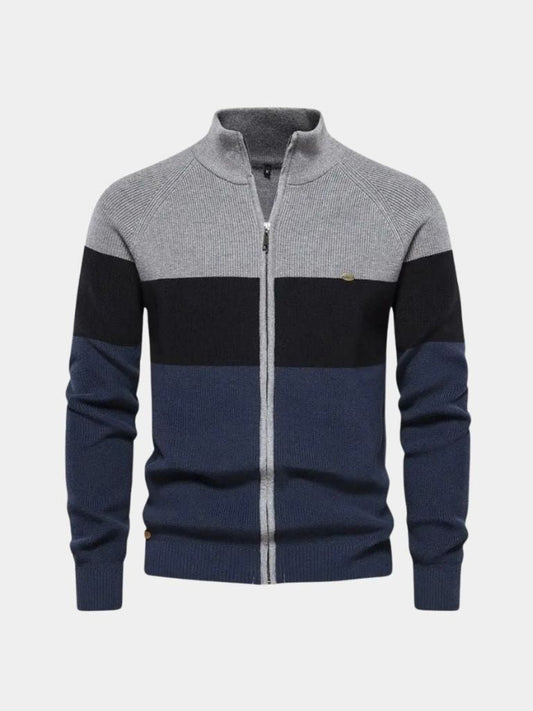 Sweter na zamek z dzianiny