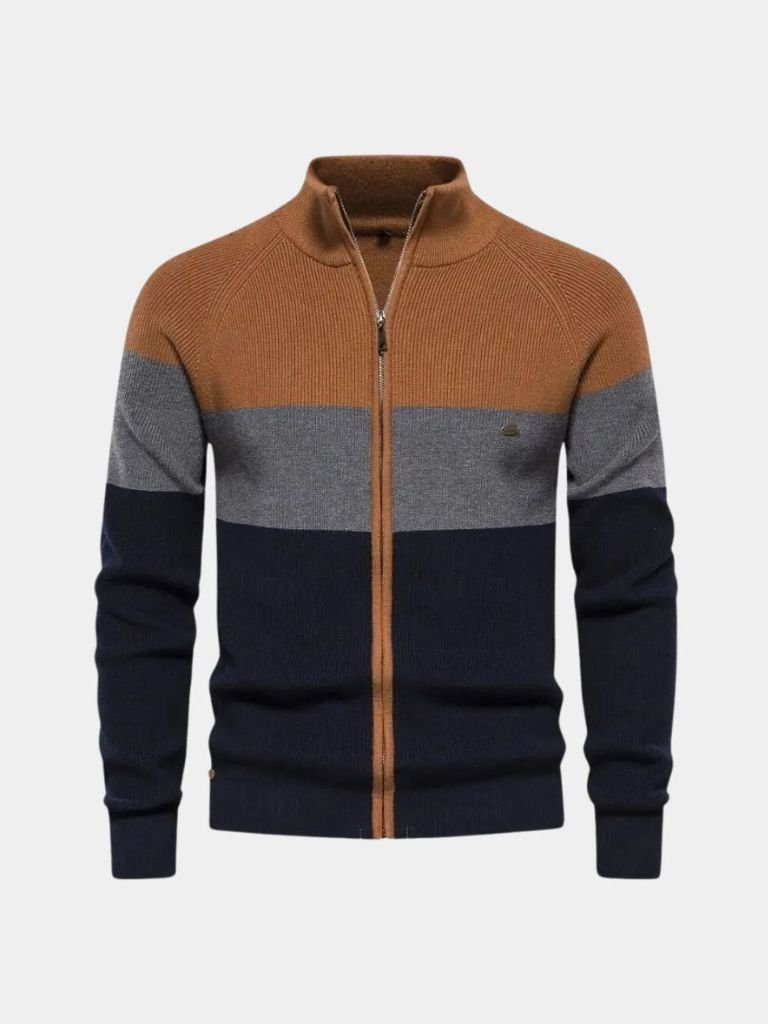Sweter na zamek z dzianiny