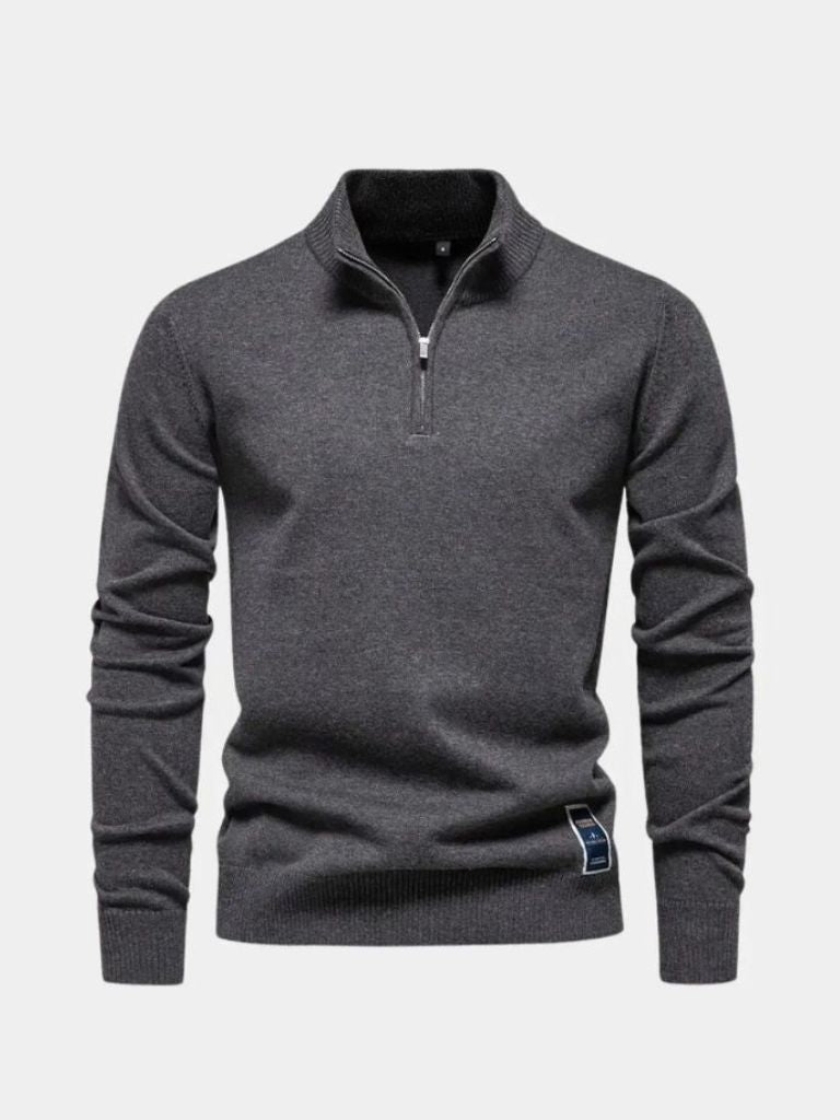 Podstawowy Sweter z Kwartalnym Zamkiem