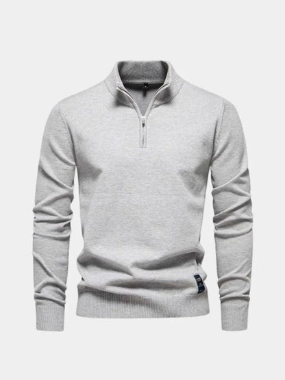 Podstawowy Sweter z Kwartalnym Zamkiem