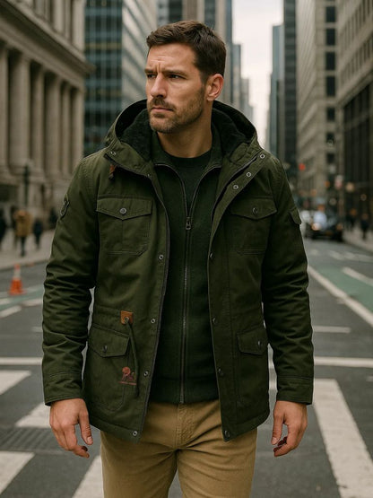 Hooded Fleece Bomber Jacket