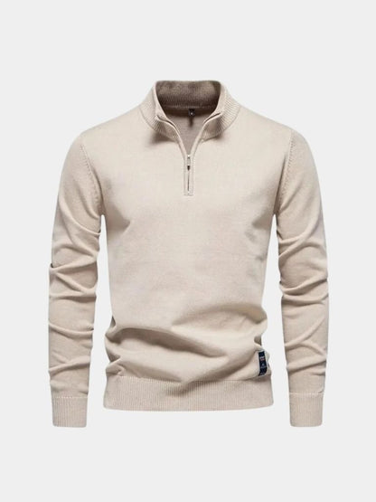 Half-Zip Cardigan Sweater in Solid Colour