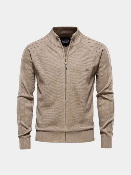 Sweter Kardigan z Dzianiny z Zamkiem