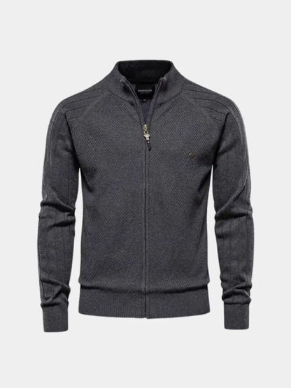 Sweter Kardigan z Dzianiny z Zamkiem