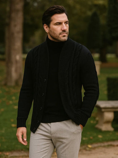 Męski Elegancki Kardigan Dzianinowy