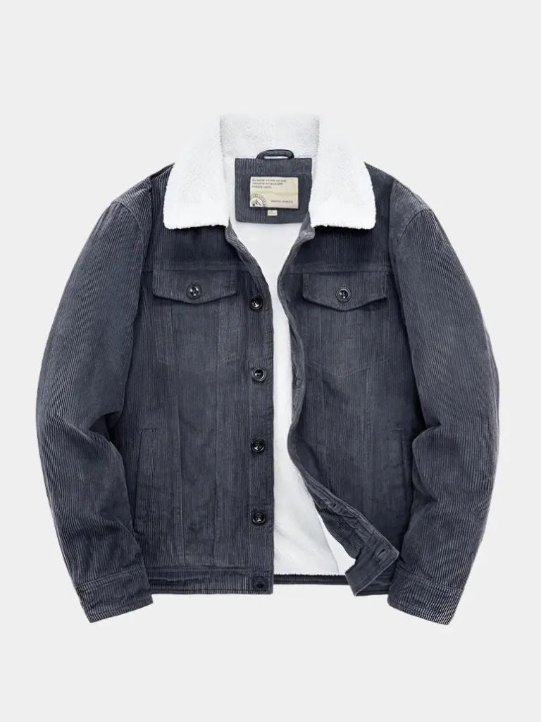 Minimalistyczna Vintage Kurtka z Sztruksu
