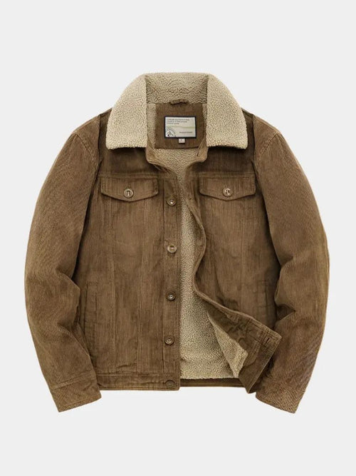 Minimalistyczna Vintage Kurtka z Sztruksu