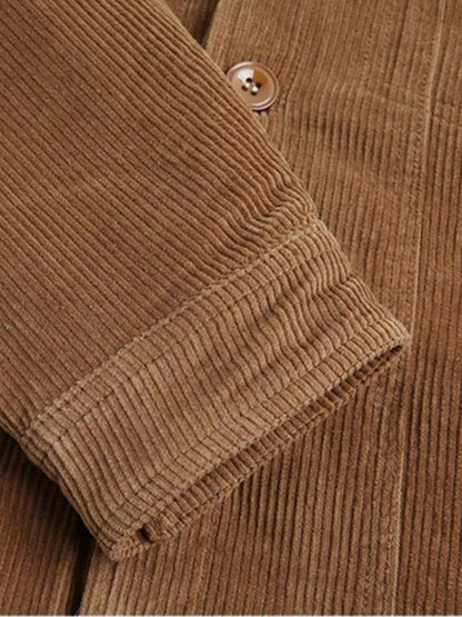 Minimalistyczna Vintage Kurtka z Sztruksu