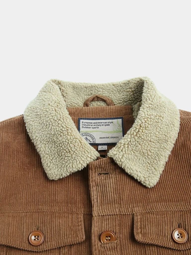 Minimalistyczna Vintage Kurtka z Sztruksu