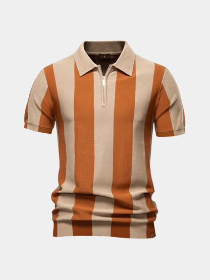 Polo w paski w kolorze granatowym