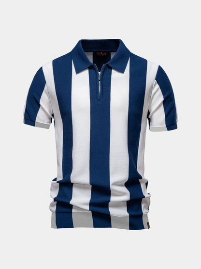 Polo w paski w kolorze granatowym