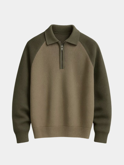 Sweter Raglan z Ćwierć Zamkiem