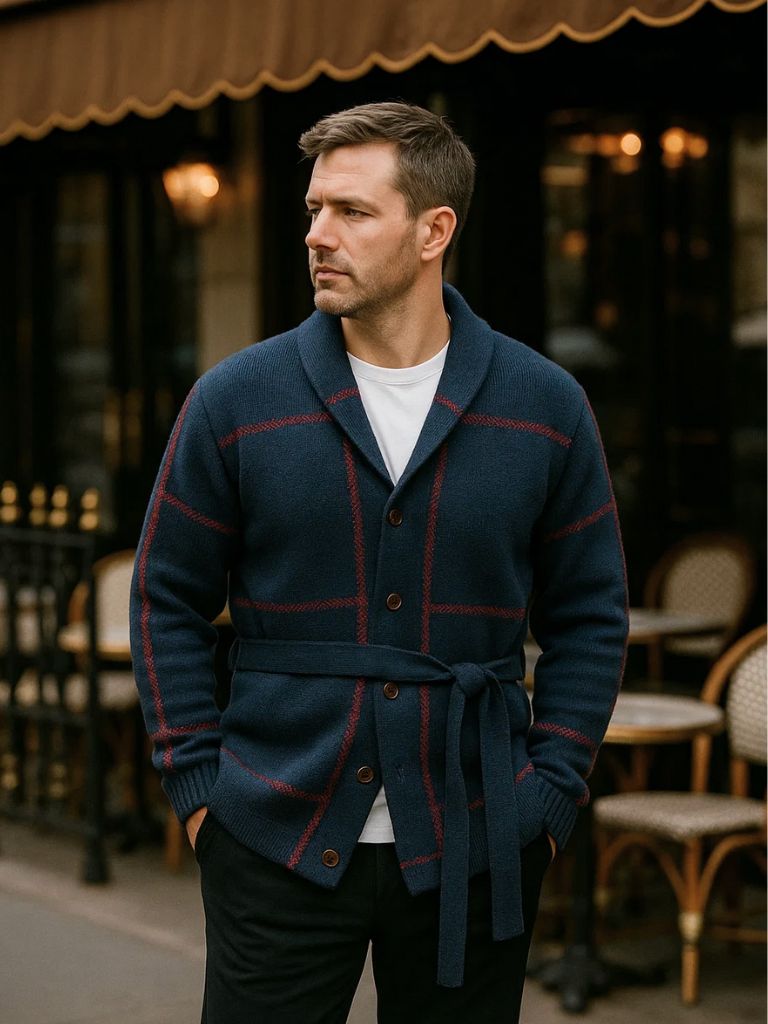 Sweter Płaszcz z Paskiem Rzym