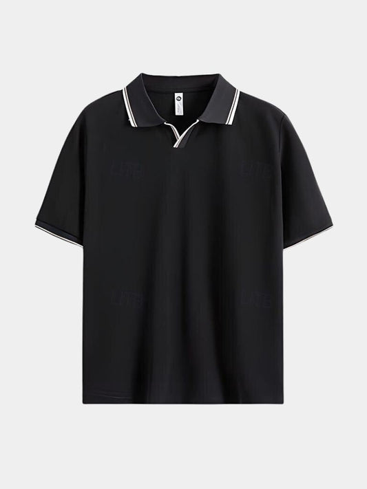 Ponadczasowy Czarny Polo z V-dekoltem