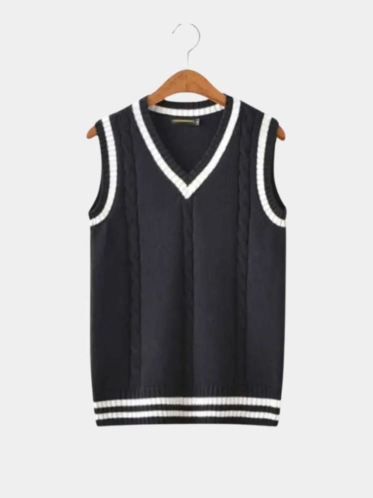 Elegant Knitted Gilet with V-Neck