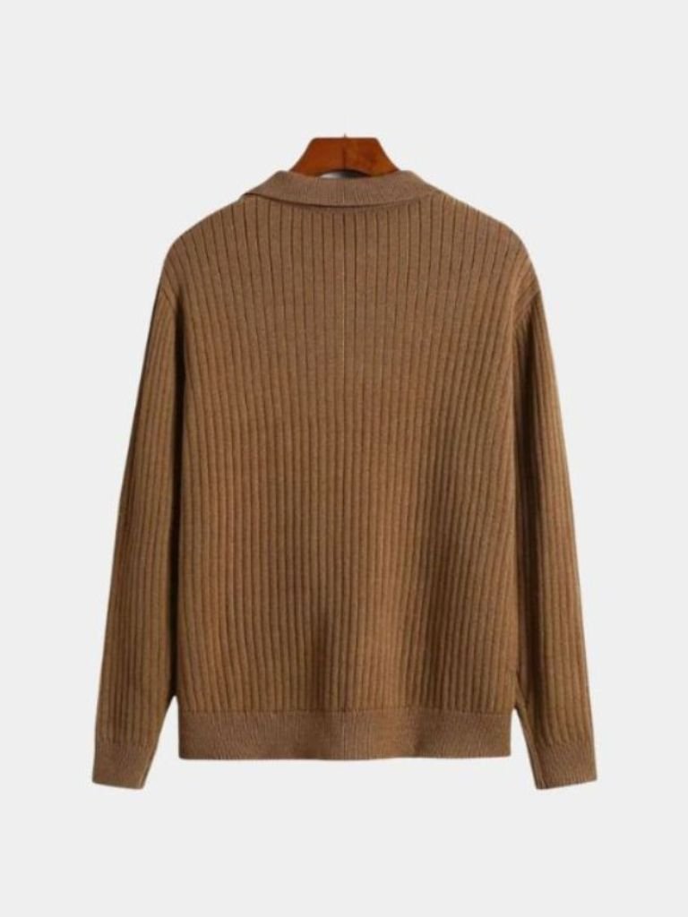 Polo Sweater with V-Neck